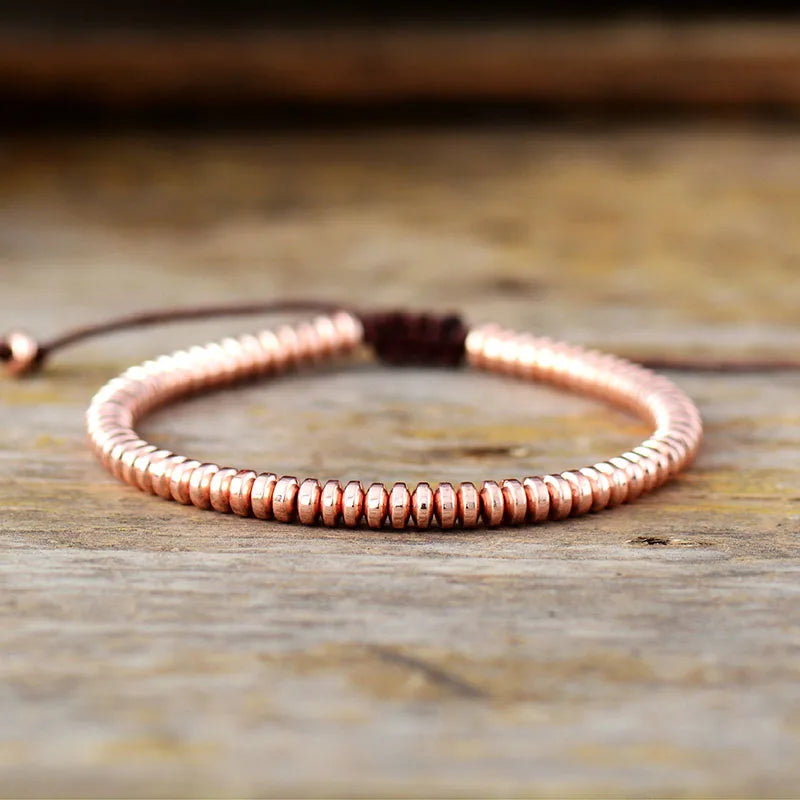 Unisex Lace-Up Metal Bracelet (Hematite, Gold, Rose-Gold)