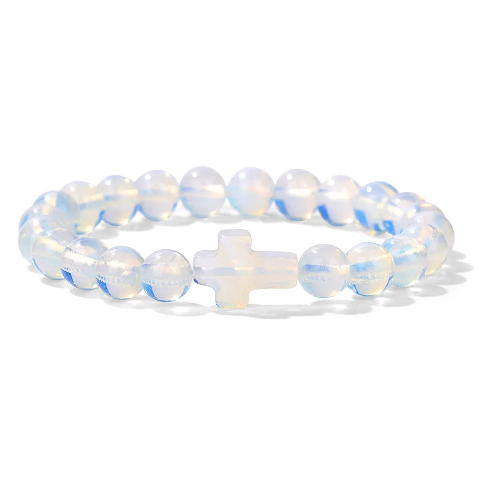 Natural Stone Cross Bracelets