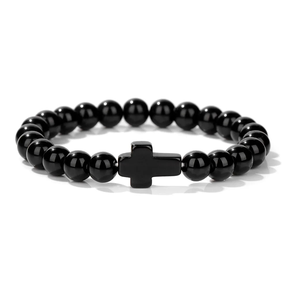 Natural Stone Cross Bracelets