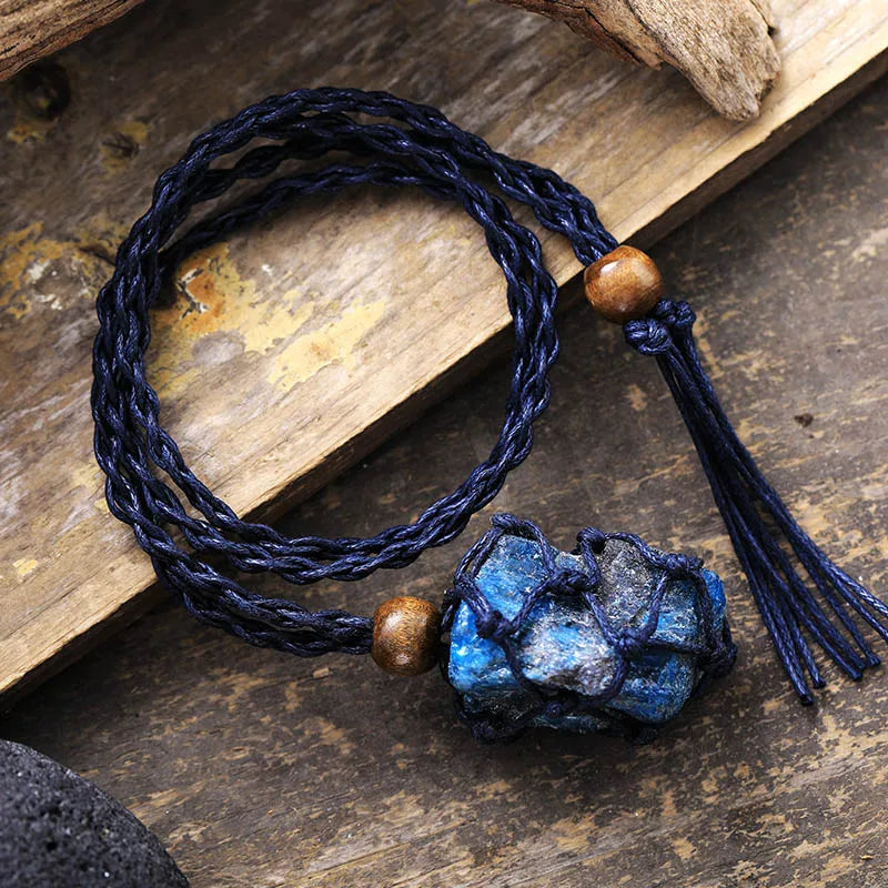 Boho Raw Stone Pendant Necklace