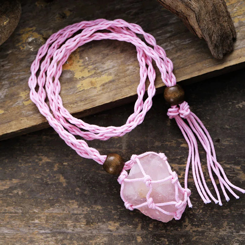 Boho Raw Stone Pendant Necklace