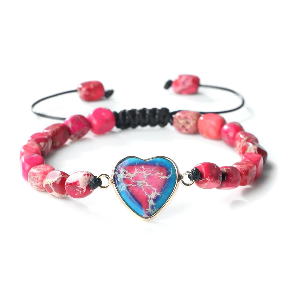 Grounding Jasper Heart Bracelets