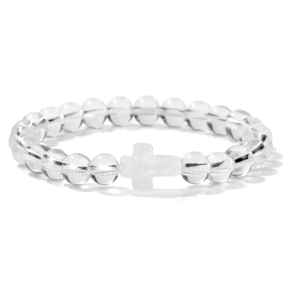 Natural Stone Cross Bracelets