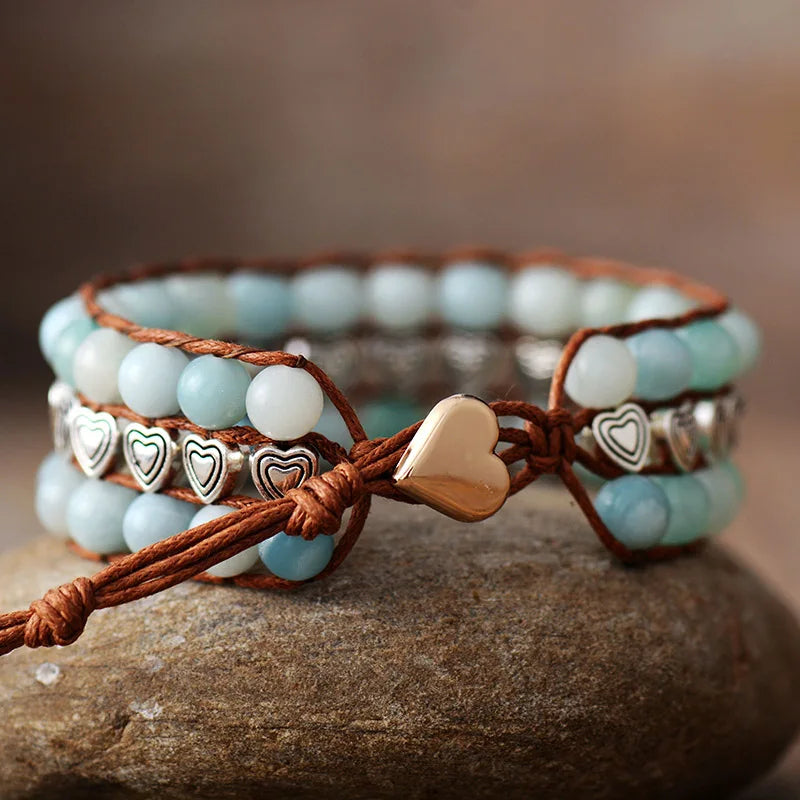 Amazonite Vintage Heart Bracelet