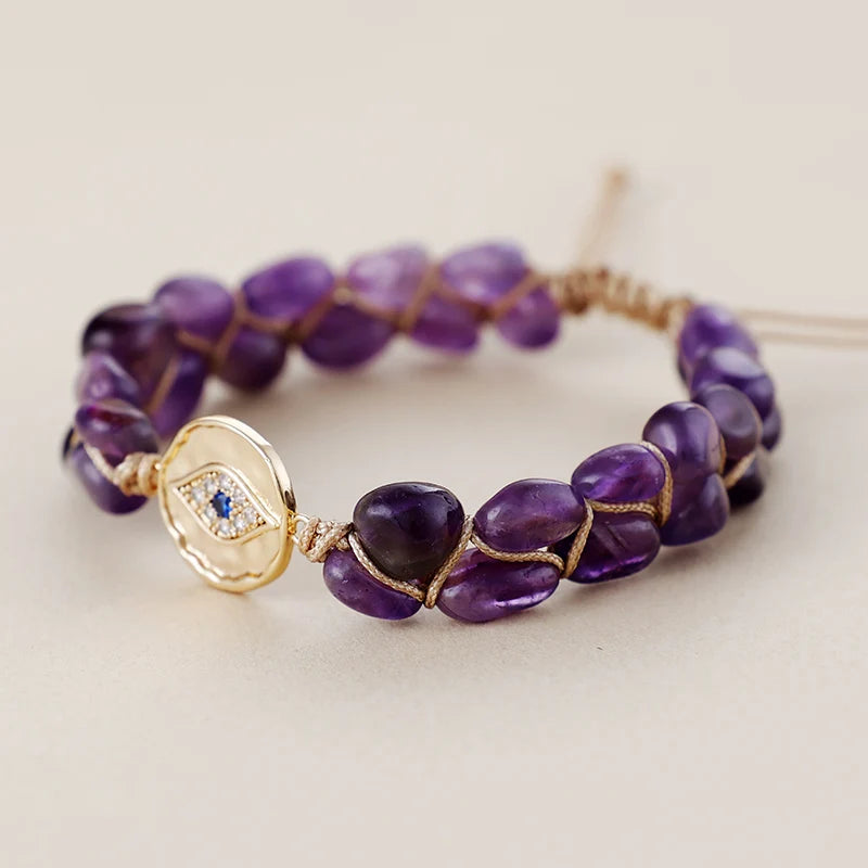 Amethyst Evil Eye Bracelet