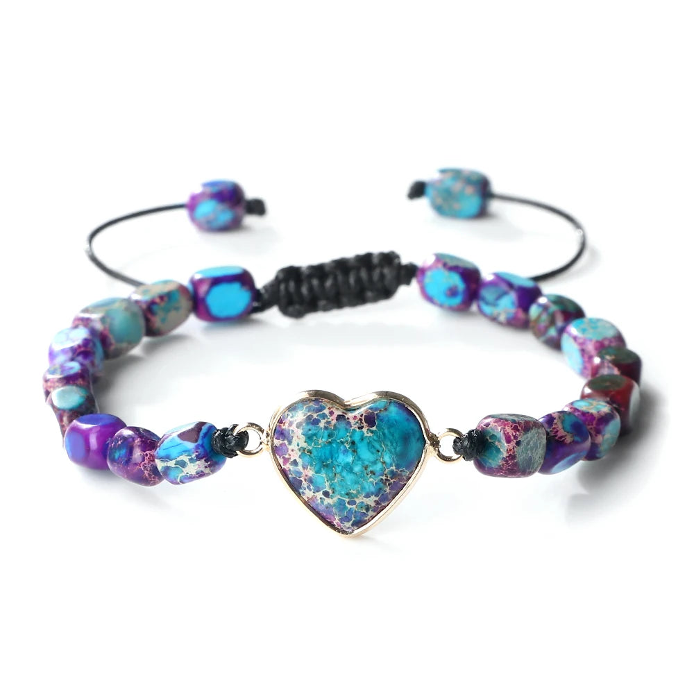 Grounding Jasper Heart Bracelets