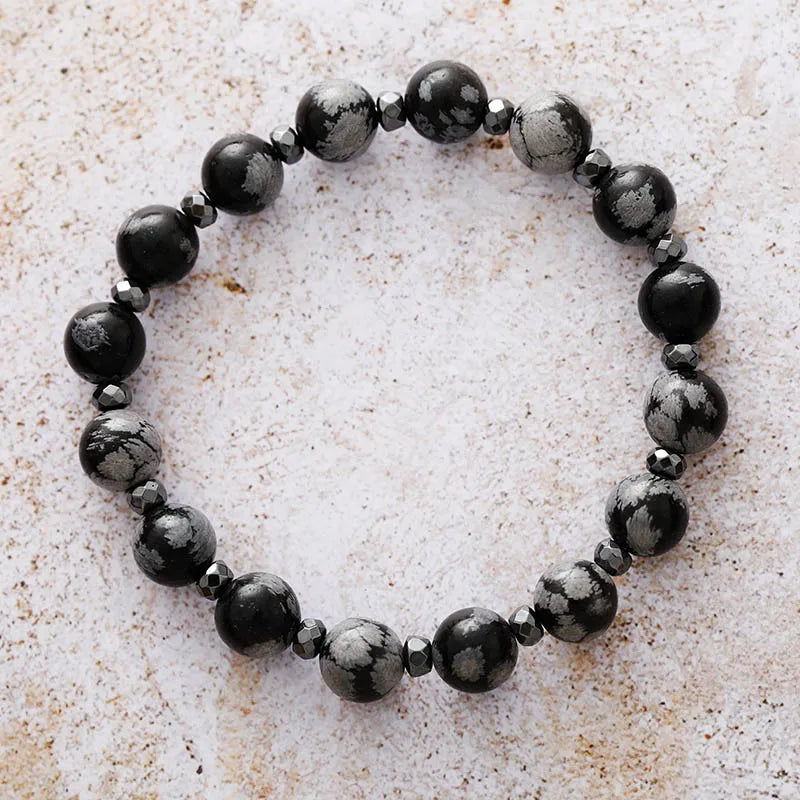 Sleek Boho Black Druzy Bracelet Set