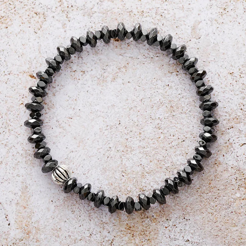 Sleek Boho Black Druzy Bracelet Set