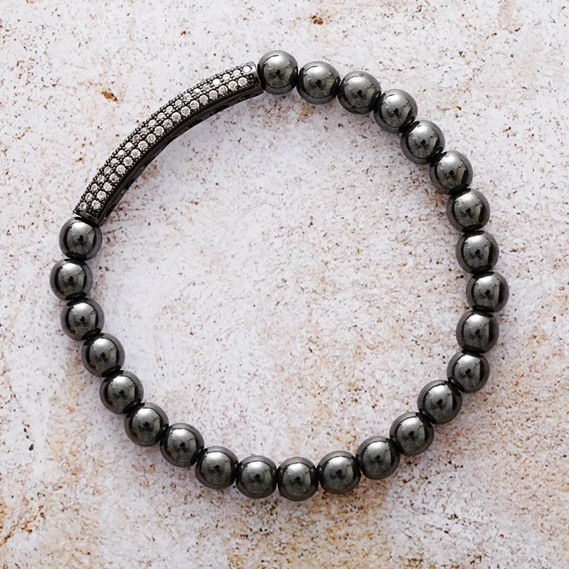 Sleek Boho Black Druzy Bracelet Set
