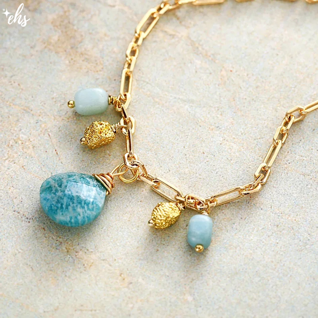 Spaced Amazonite Charm Necklace