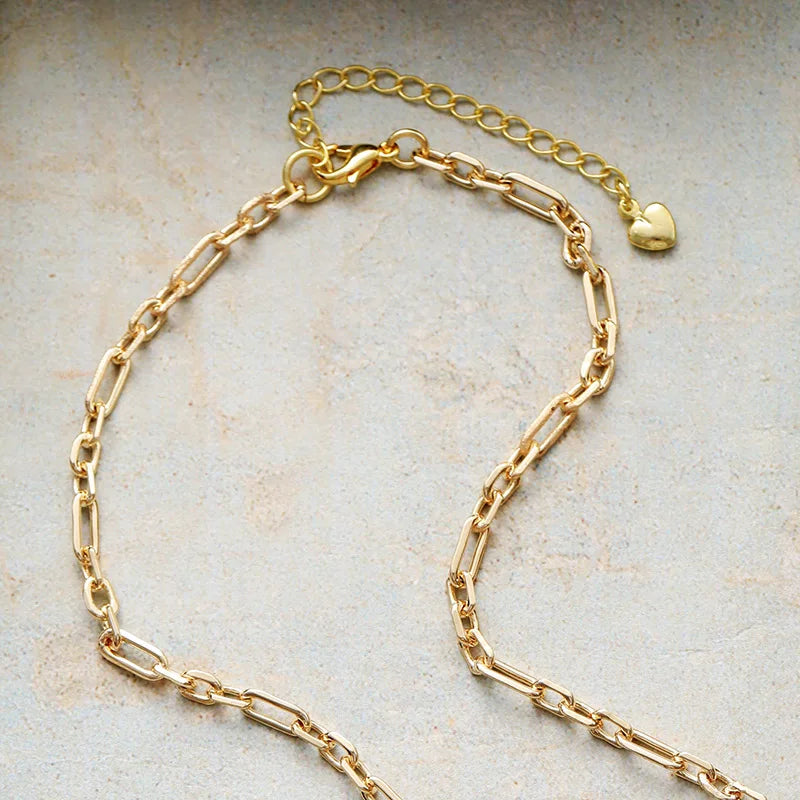 Spaced Tiger&#39;s Eye Charm Necklace