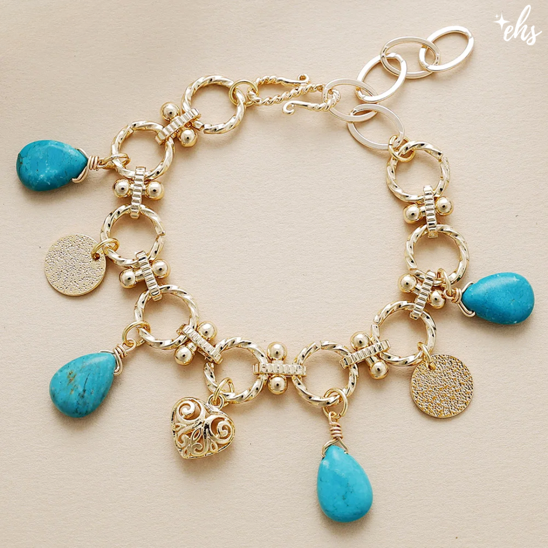 Turquoise Chunky Charm Bracelet
