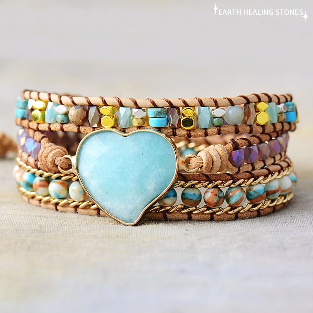 Amazonite Protection Heart Bracelet
