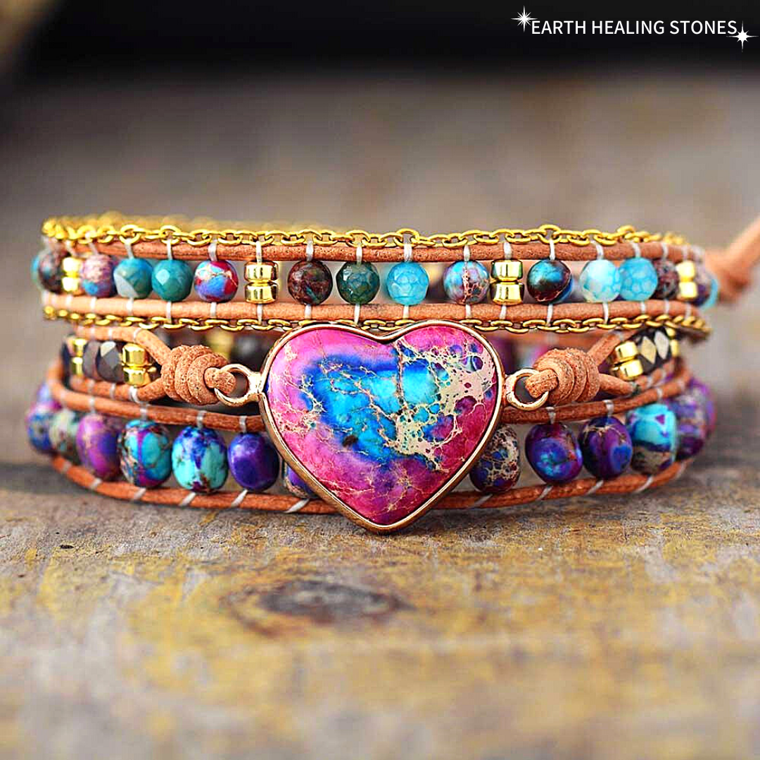 Wanderlust Tie Dye Heart Bracelet