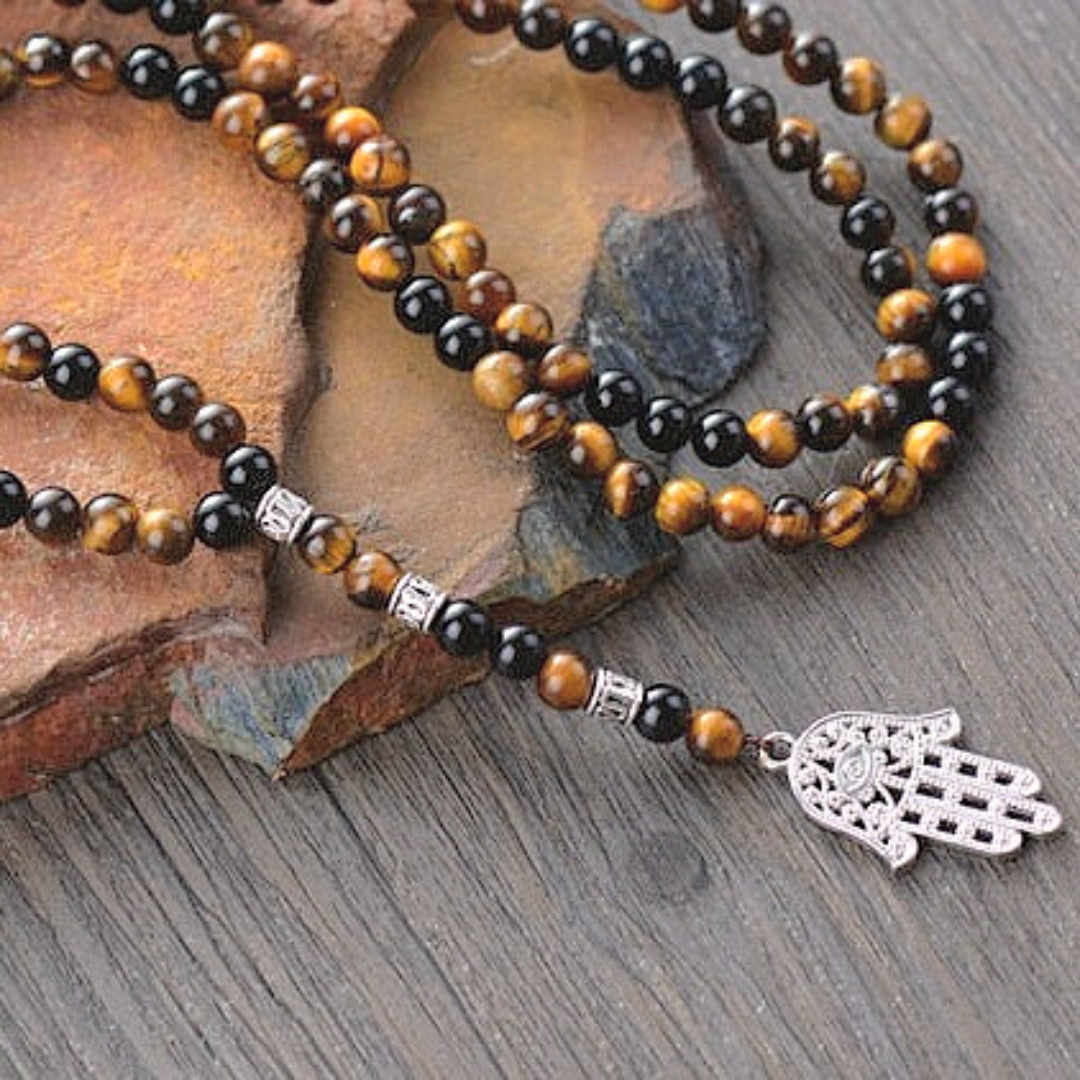 Good Fortune Tiger&#39;s Eye Mala
