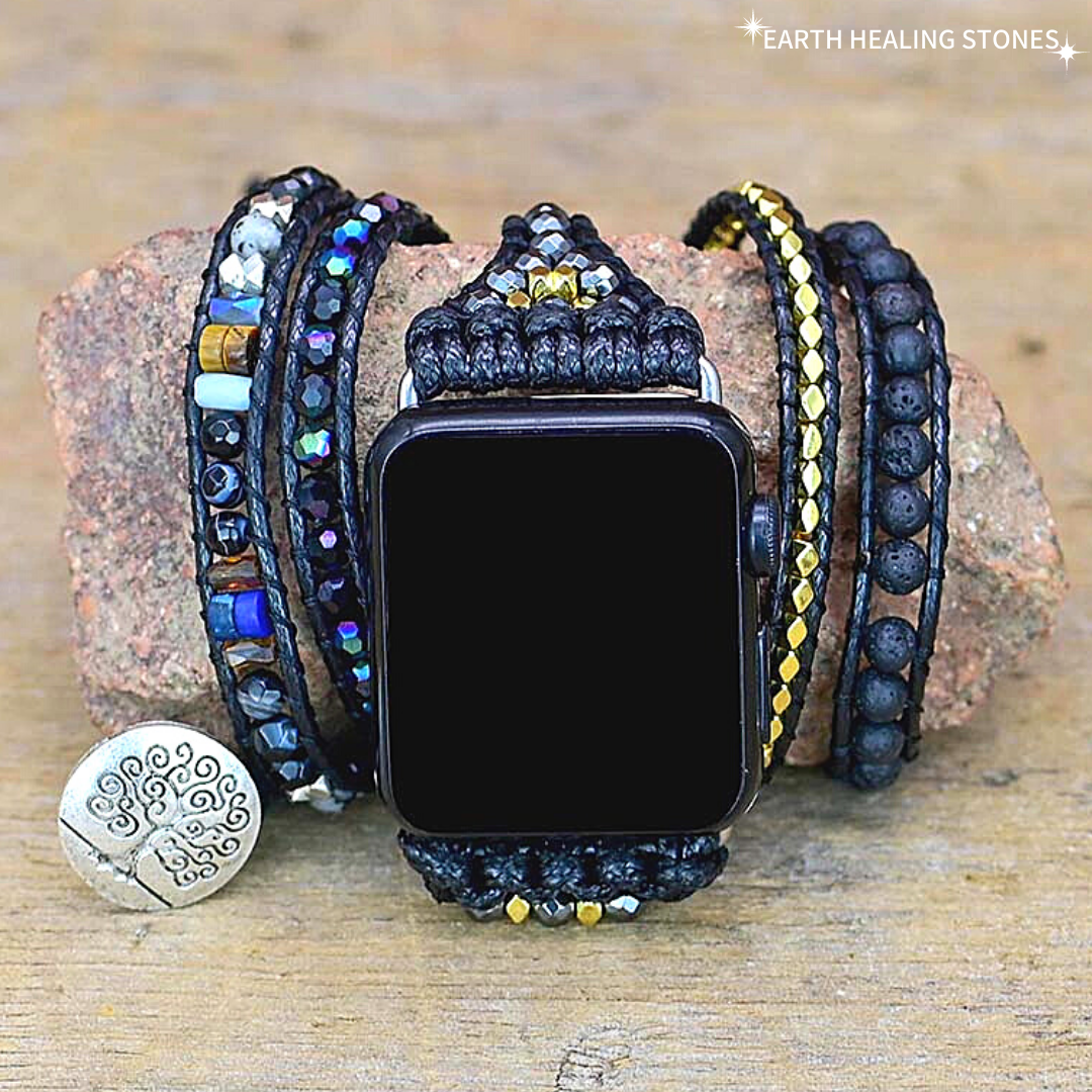 Powerful Force Onyx Apple Watch Strap Earth Healing Stones