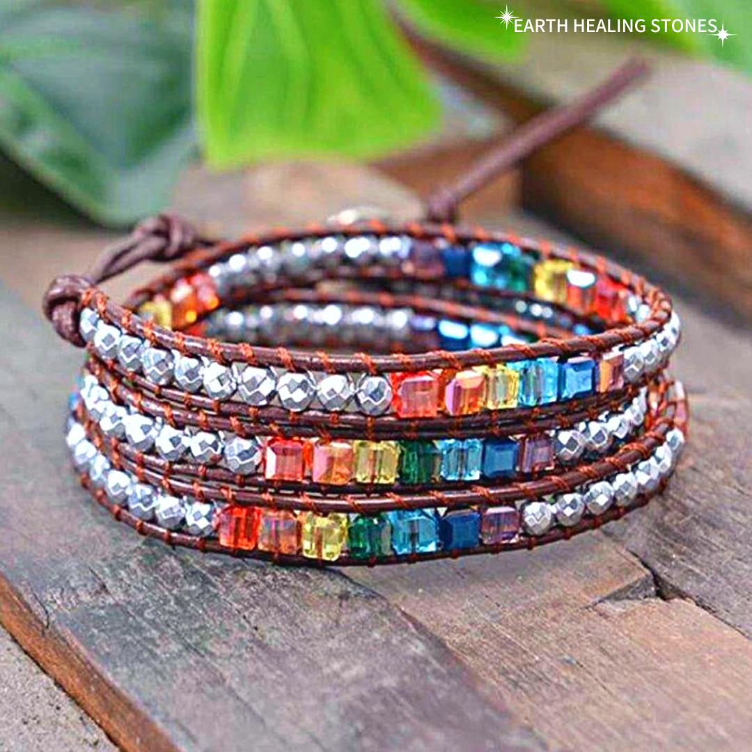 Divine 7 Chakra Healing Energy Bracelet - Earth Healing Stones