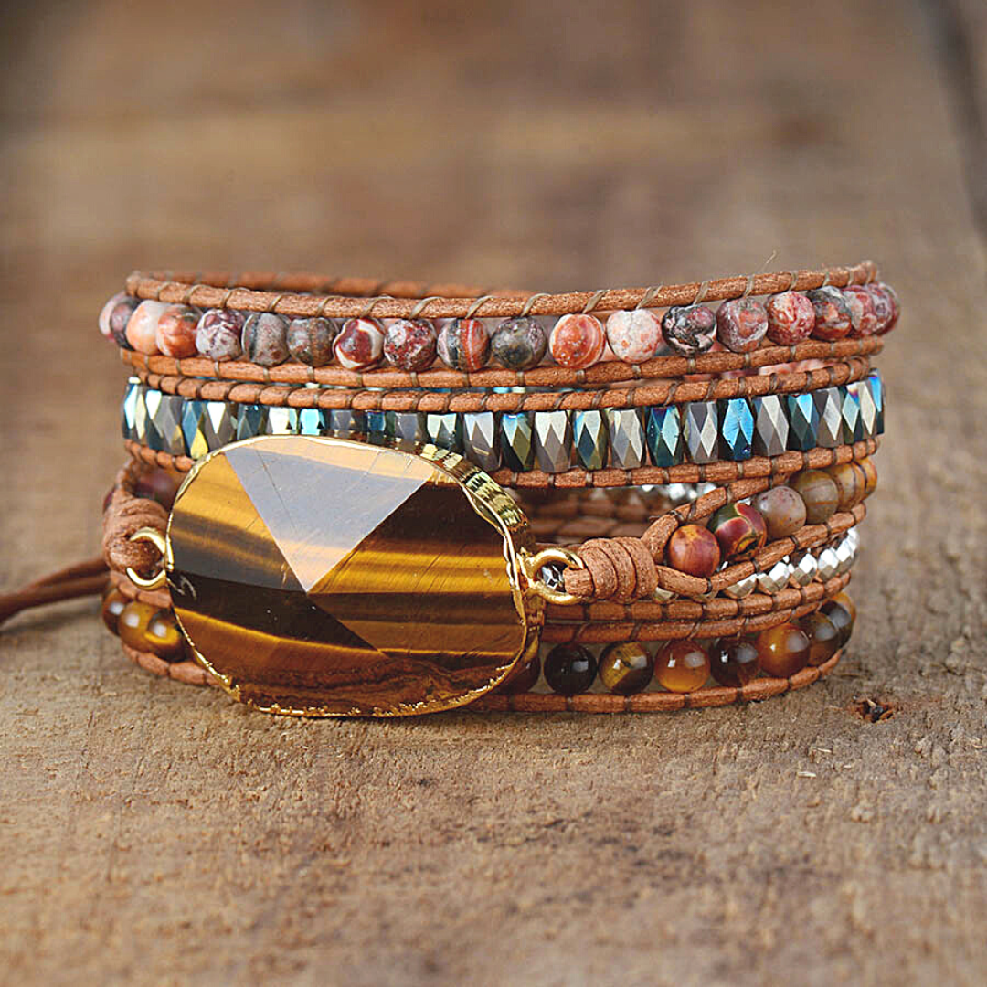 Willpower Tiger&#39;s Eye Wrap Bracelet