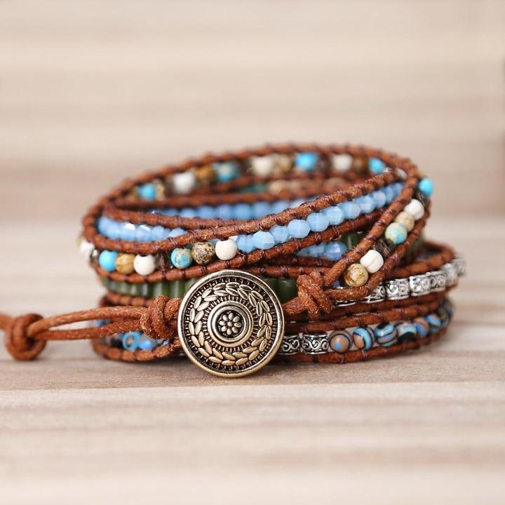 Chunky Ocean Jasper Wrap Bracelet
