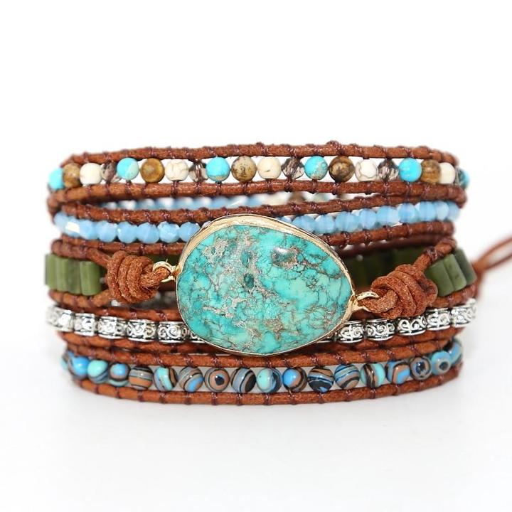 Chunky Ocean Jasper Wrap Bracelet