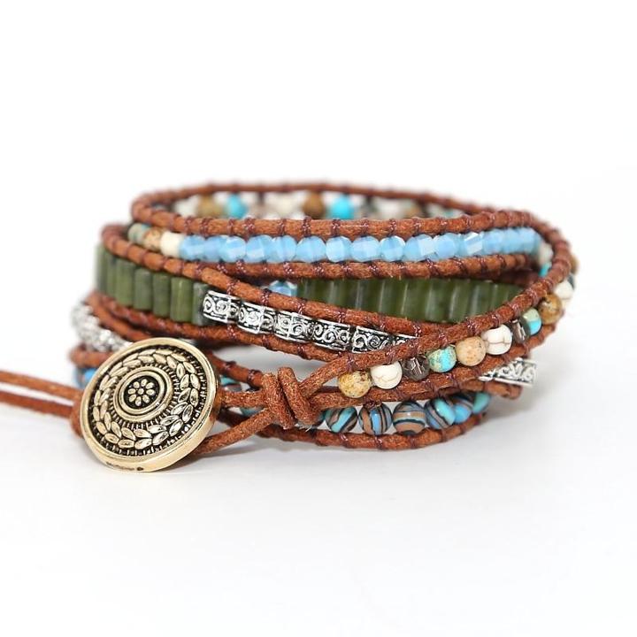 Chunky Ocean Jasper Wrap Bracelet