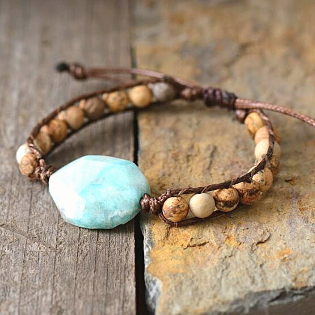 Boho-Chic Amazonite &amp; Jasper Bracelet