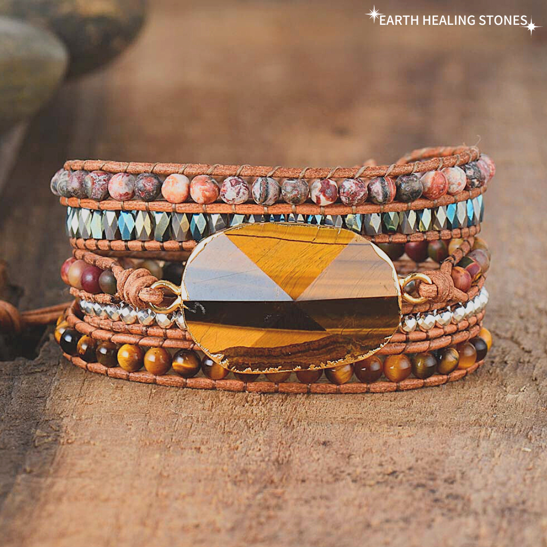 Willpower Tiger&#39;s Eye Wrap Bracelet