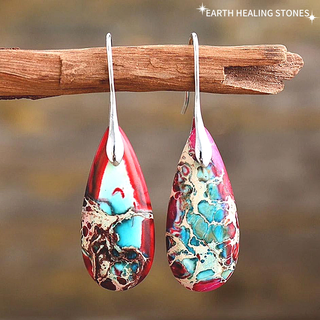 Grounding Jasper Teardrop Earrings