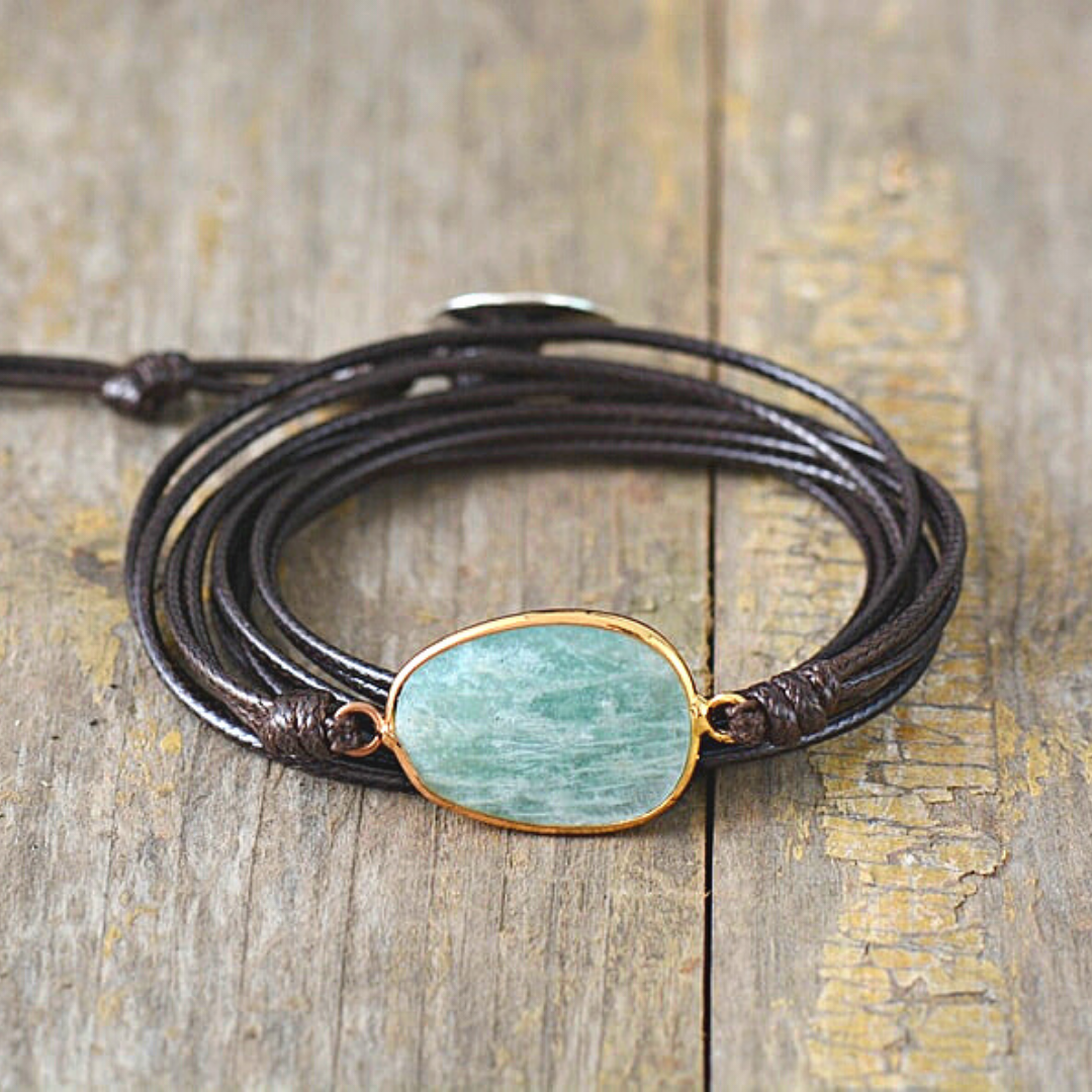 Free Spirit Amazonite Wrap Bracelet