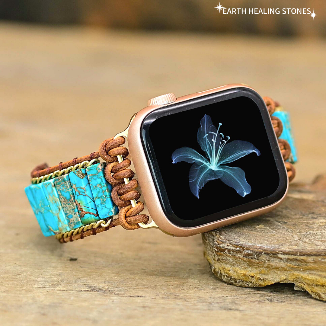 Turquoise stone top apple watch band