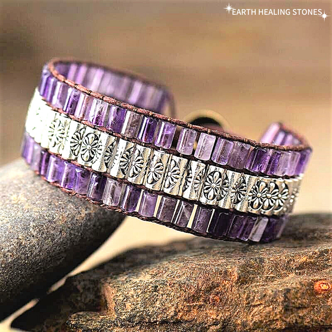 Boho Purple Amethyst Cuff