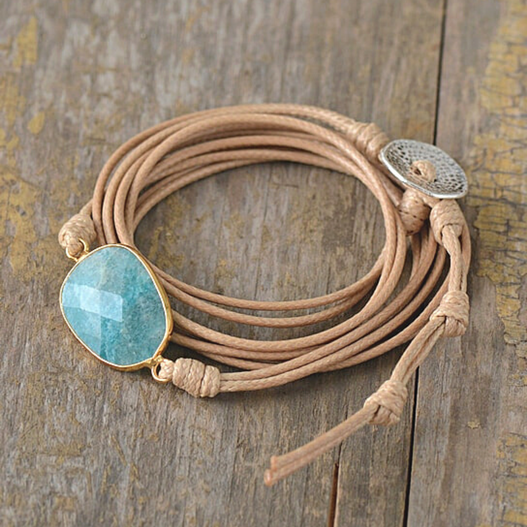 Free Spirit Amazonite Wrap Bracelet