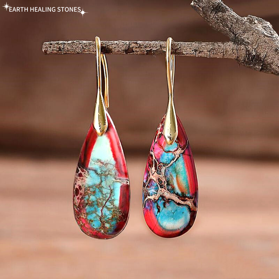 Grounding Jasper Teardrop Earrings