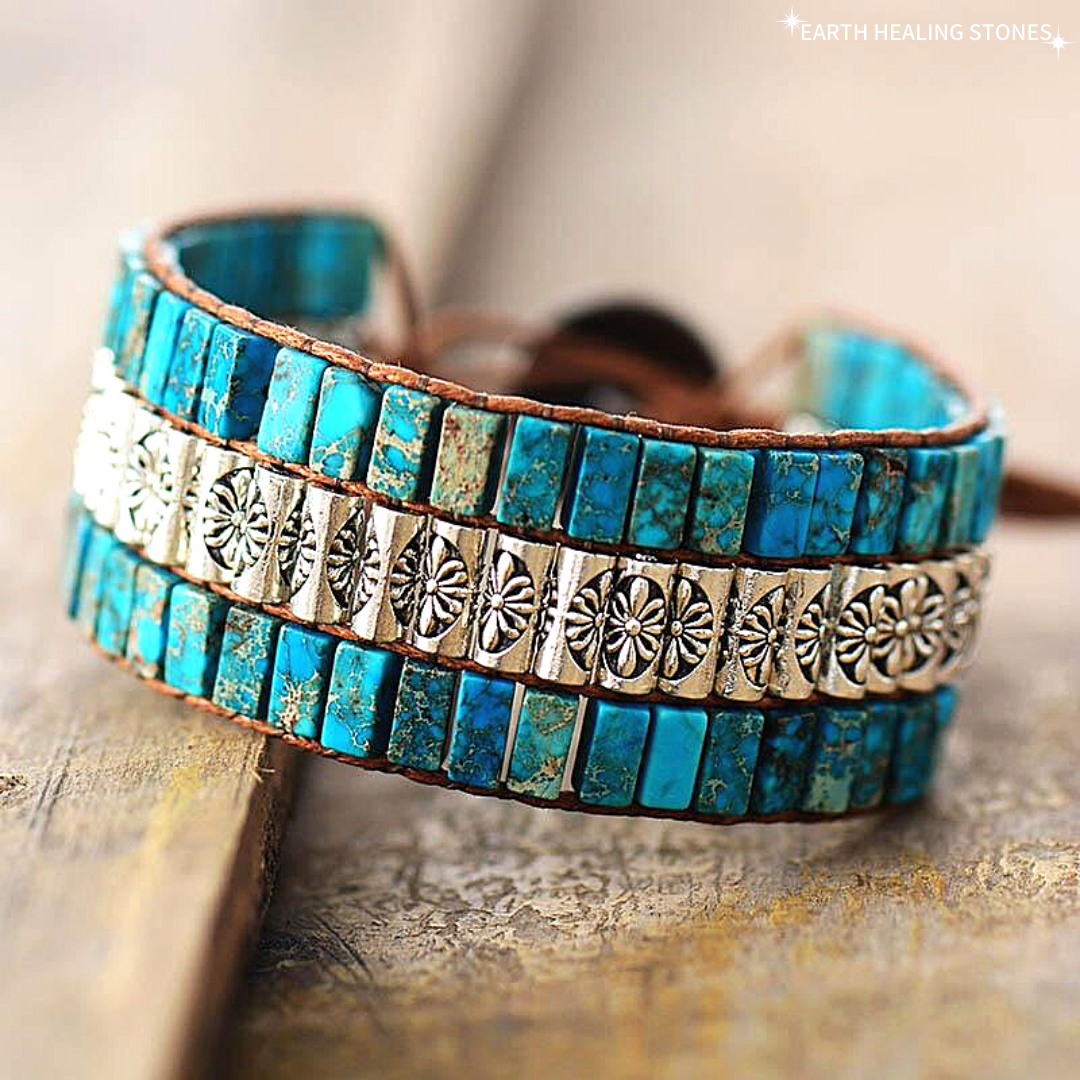 Boho Blue Jasper Cuff