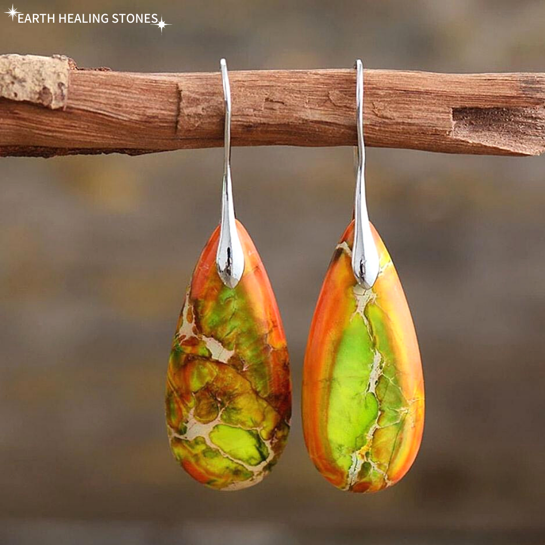 Grounding Jasper Teardrop Earrings