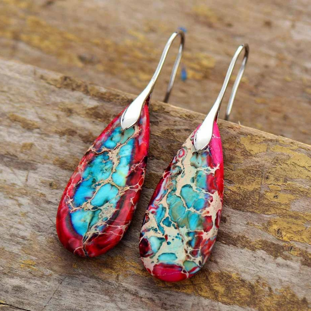 Grounding Jasper Teardrop Earrings