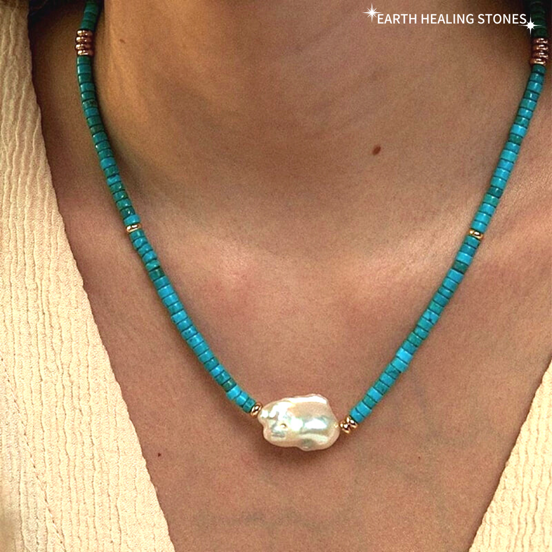 Turquoise Baroque Pearl Necklace