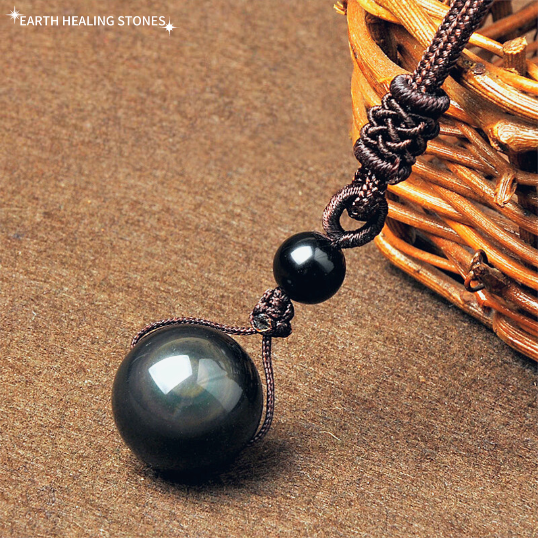 Obsidian Rainbow Eye Protection Pendant