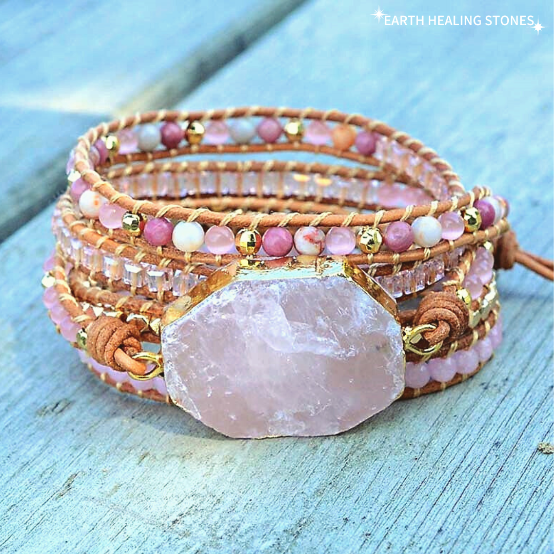 Heart Chakra Rose Quartz Bracelet