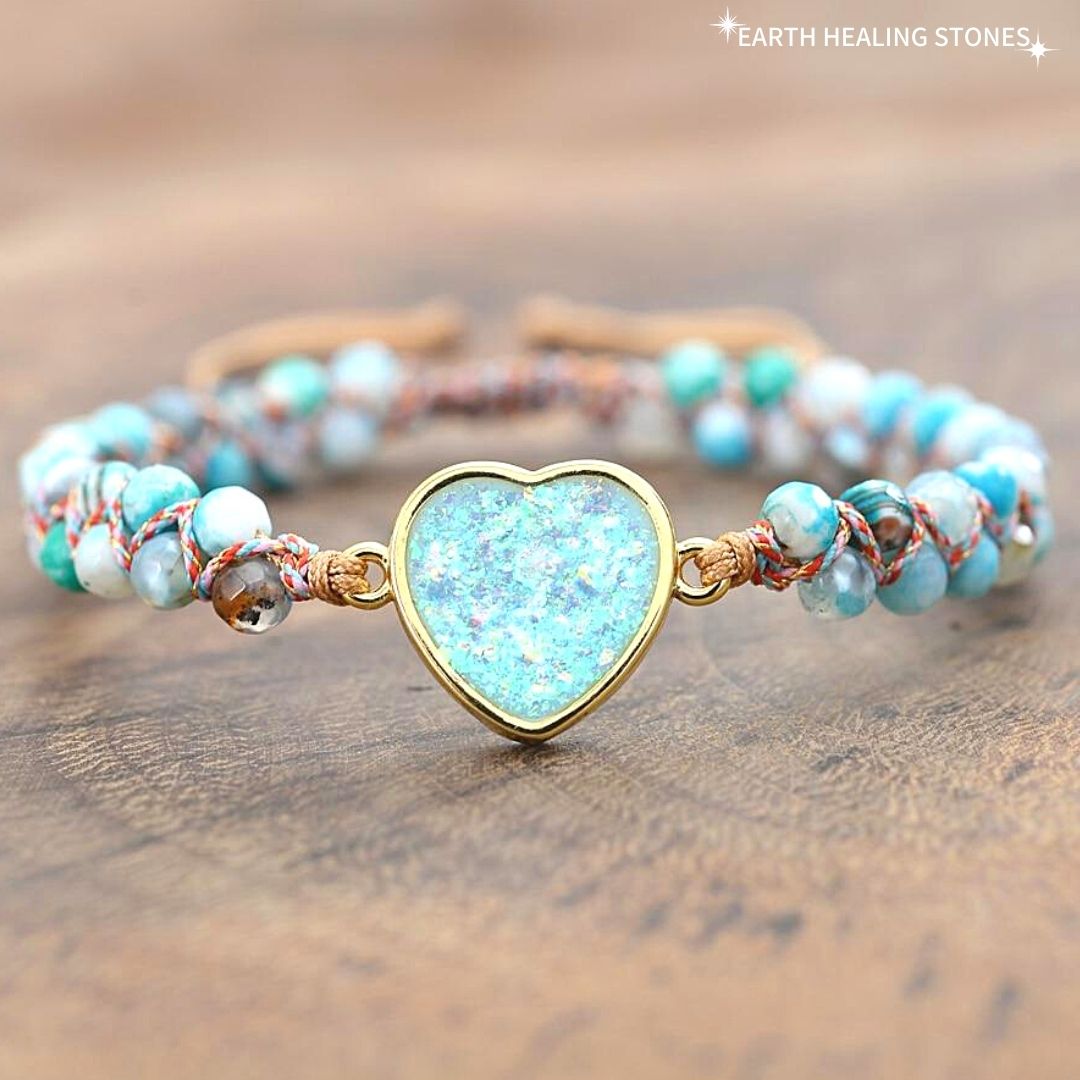 Spiritual Sky Opal Heart Bracelet