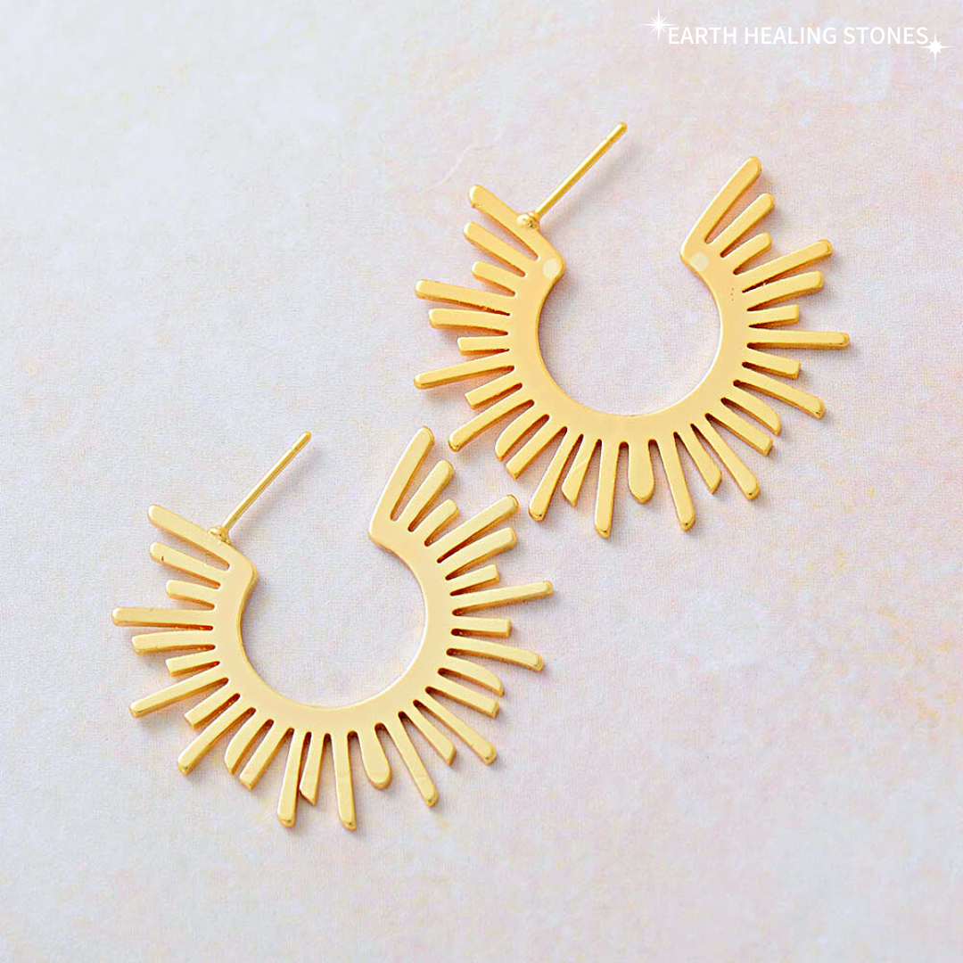 Gold Sunburst Earrings