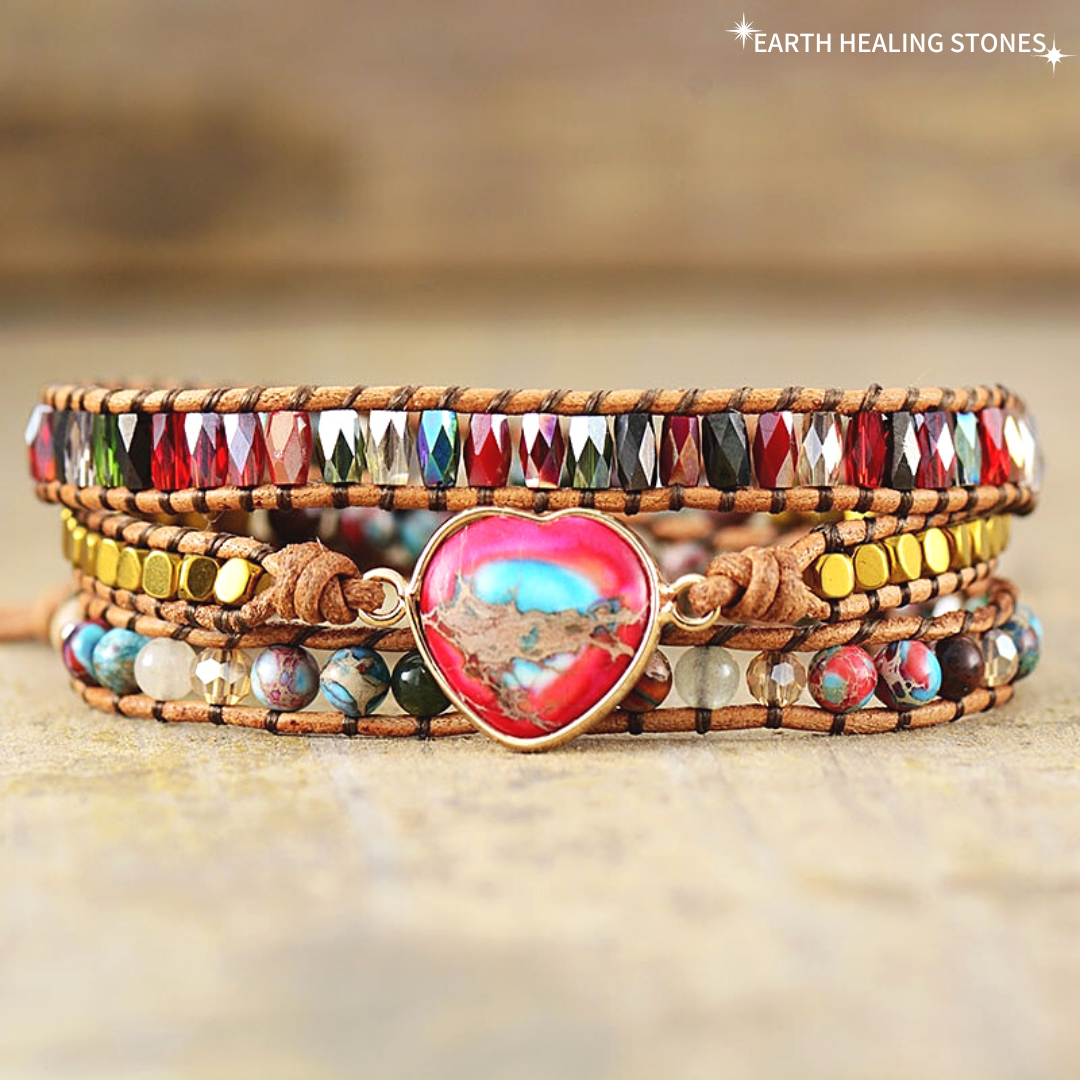 Jasper Passionate Heart Wrap Bracelet