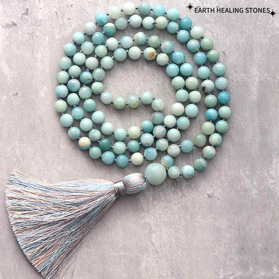 Calming Amazonite Tassel Mala