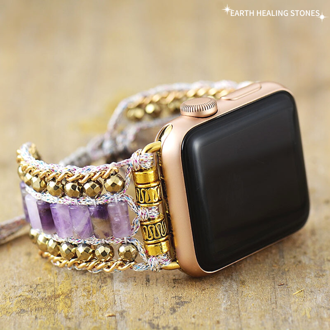 Adjustable Amethyst Apple Watch Strap