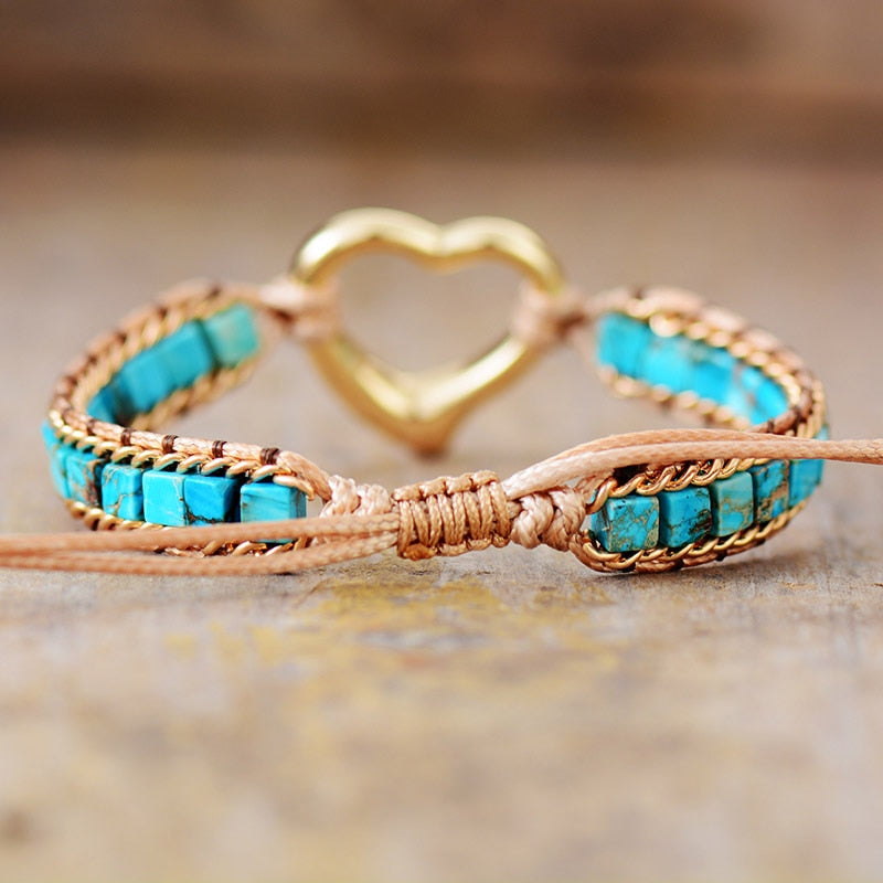 Heart of Gold Turquoise Bracelet