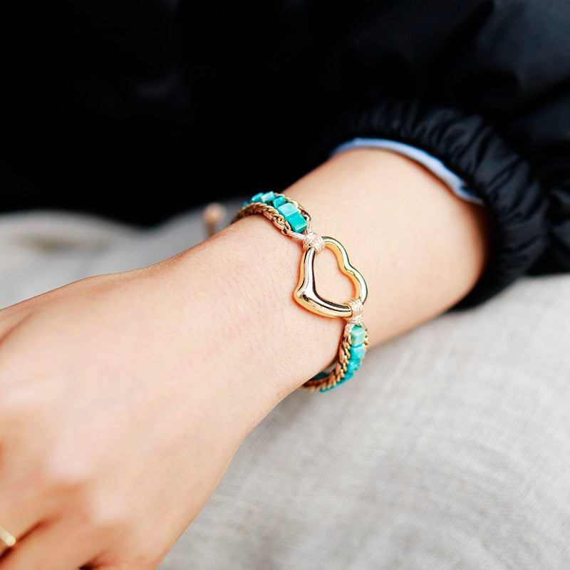 Heart of Gold Turquoise Bracelet