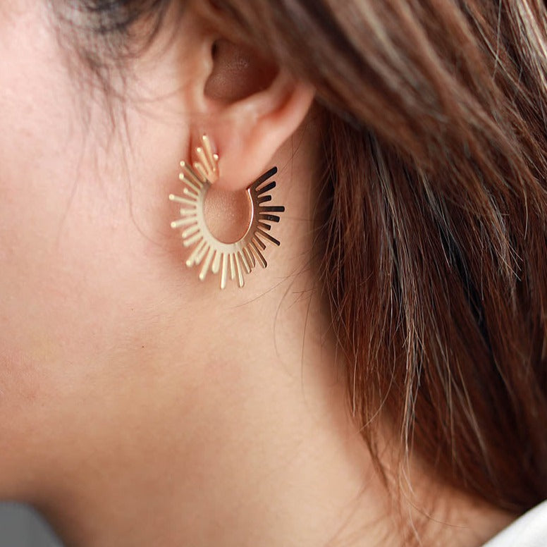 Gold Sunburst Earrings