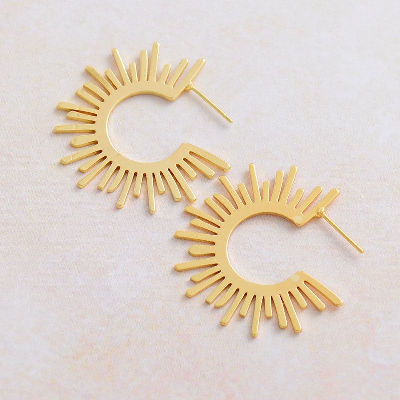 Gold Sunburst Earrings