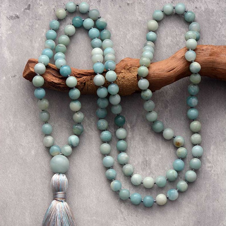 Calming Amazonite Tassel Mala