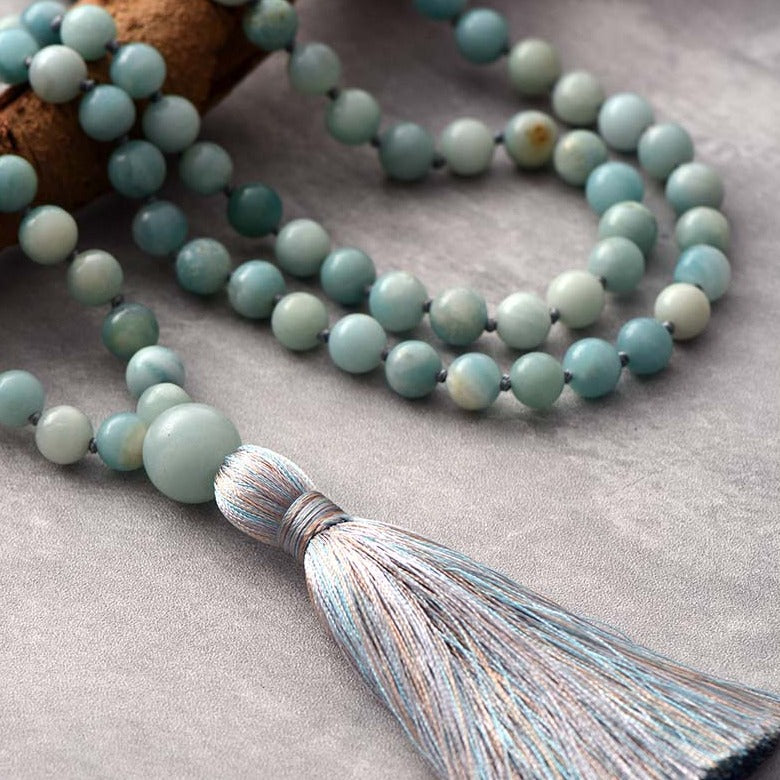 Calming Amazonite Tassel Mala